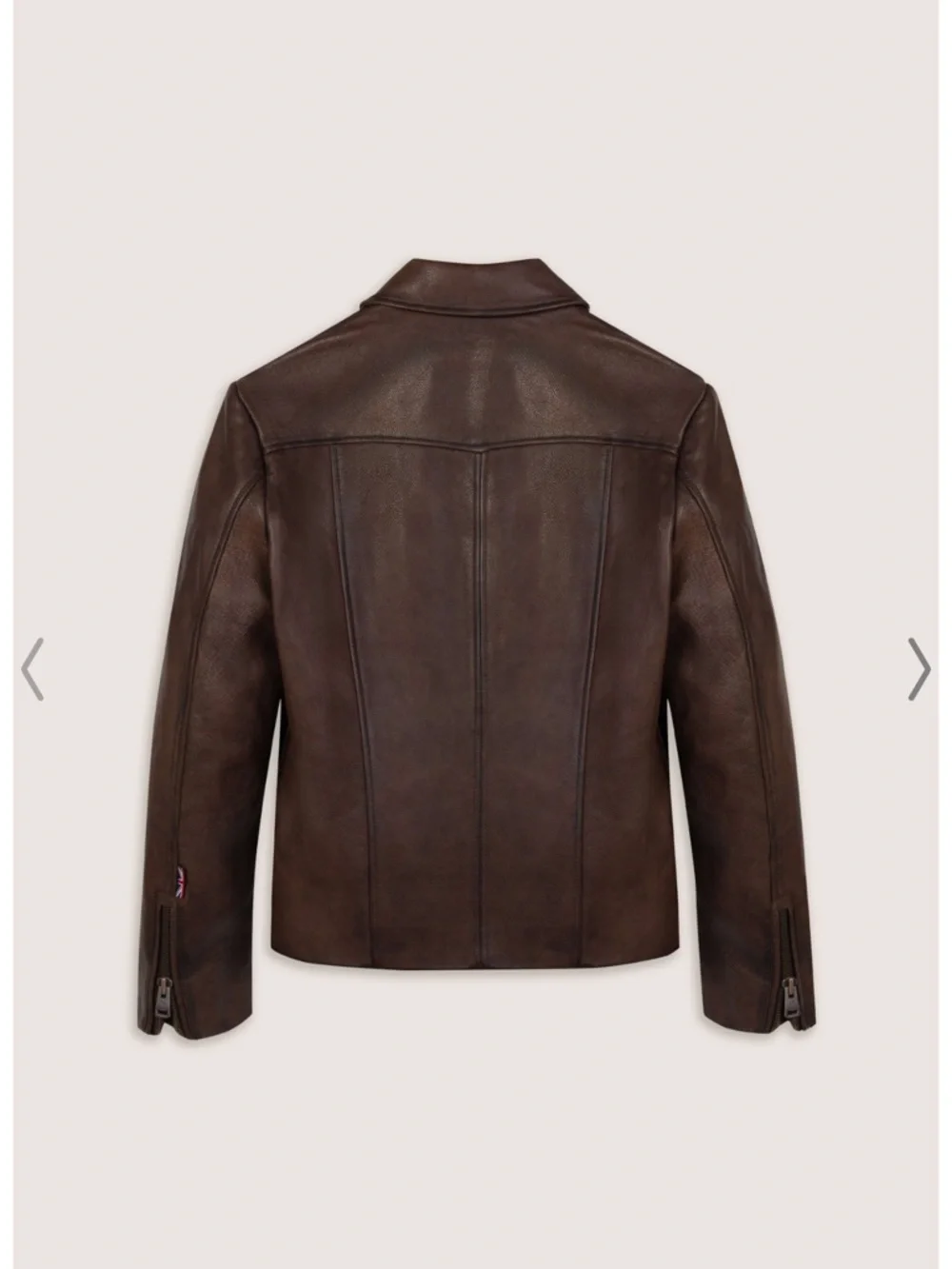 Boda Skins vintage Brown Leather Zip-Front Jacket